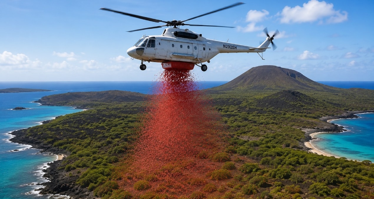 Tonlarca zehri helikopterlerle adaya bıraktılar